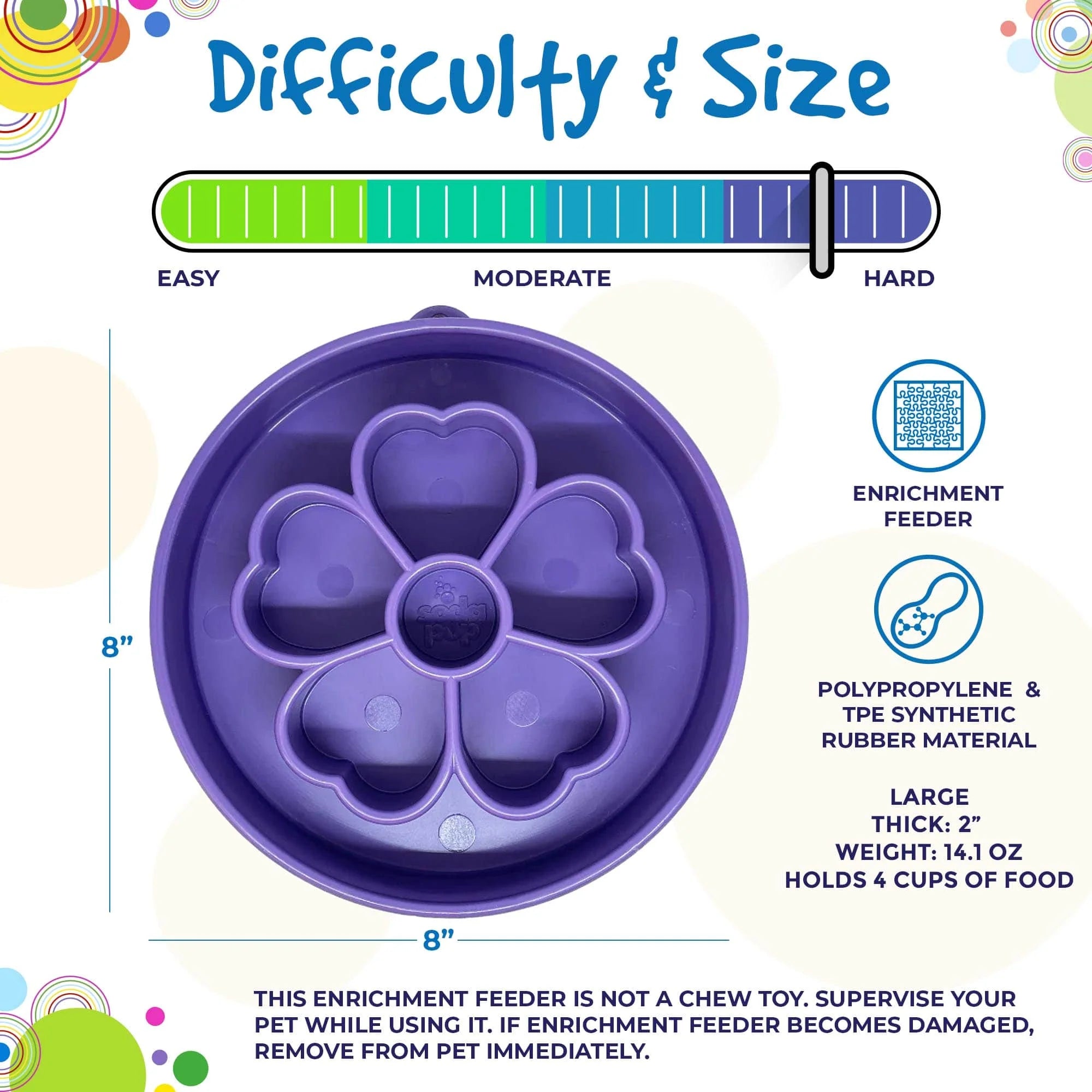 The eBowl enrichment slow feeder increases the challenge for your dog. The design features segments with varying heights, depths, and compartment sizes, making it more difficult than other slow feeders. Imitates natural eating conditions that encourage your dog's foraging instincts. Perfect for serving a variety of foods at one time.