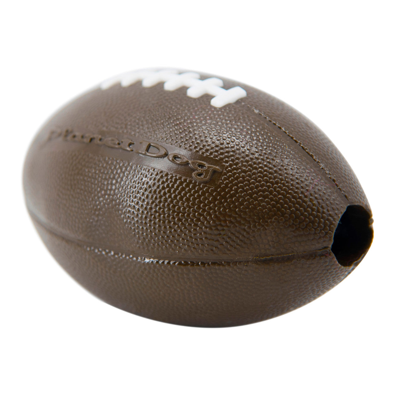 This top selling football is made from the award-winning Orbee-Tuff material, which is 100% recyclable and non-toxic. The authentic white laces and pigskin feel will have your dog running straight to the end zone. Ball is durable, bouncy, buoyant, and perfect for tossing, fetching, and bouncing.