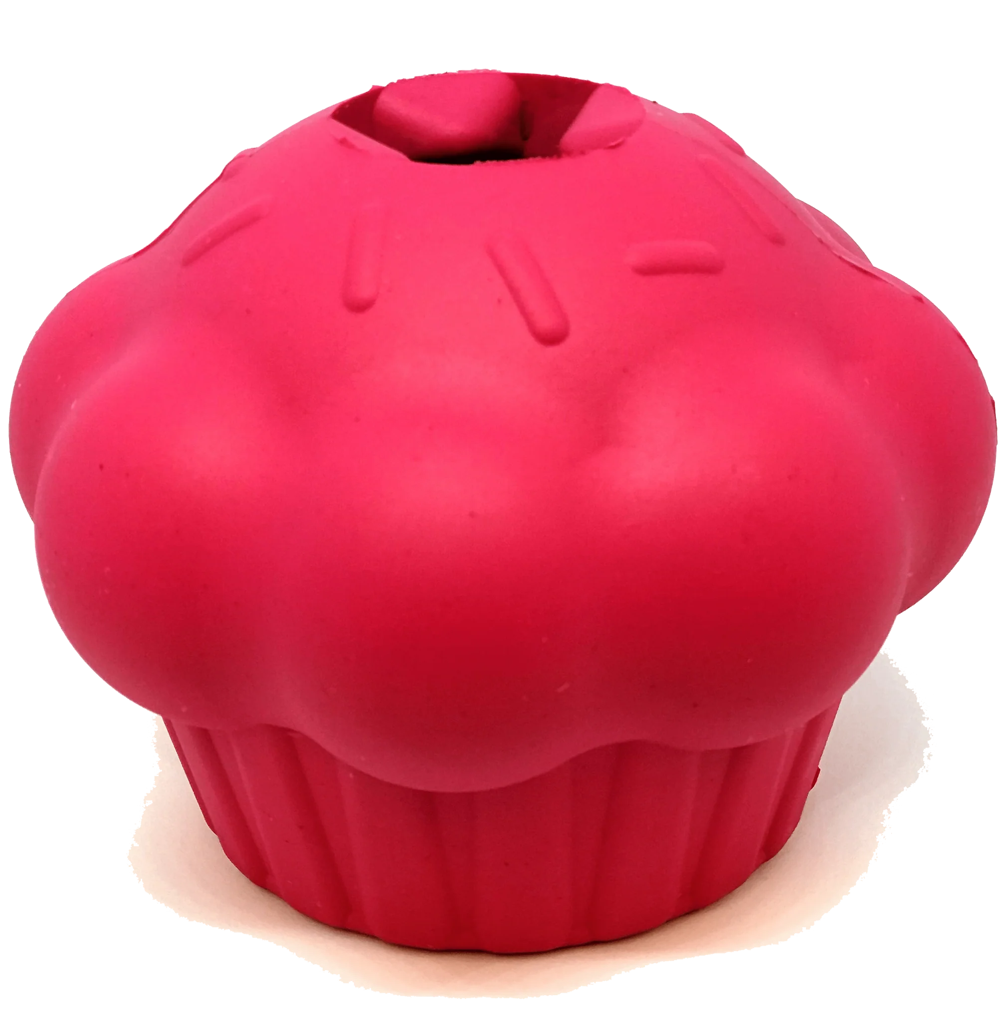 The "Mutts Kick Butt" cupcake chew toy and treat dispenser features a unique grooved opening designed to retain treats. Perfect for any birthday or gotcha day celebration! Toy is designed for fetching, chewing, or a long-lasting enrichment challenge. Withstands the abuse of most power chewers and provides your dog with hours of amusement and mental stimulation.