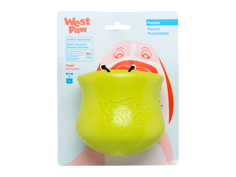 West Paw Zogoflex Qwizl Interactive Treat Dispensing Dog Puzzle Treat Toy  for Dogs, Granny Smith, Large