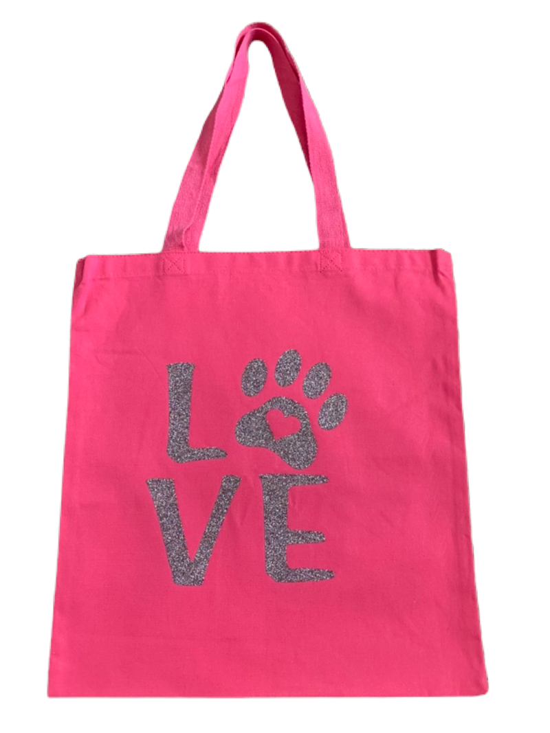 Canvas Tote Bags Kiss My Mutt - Hot Pink